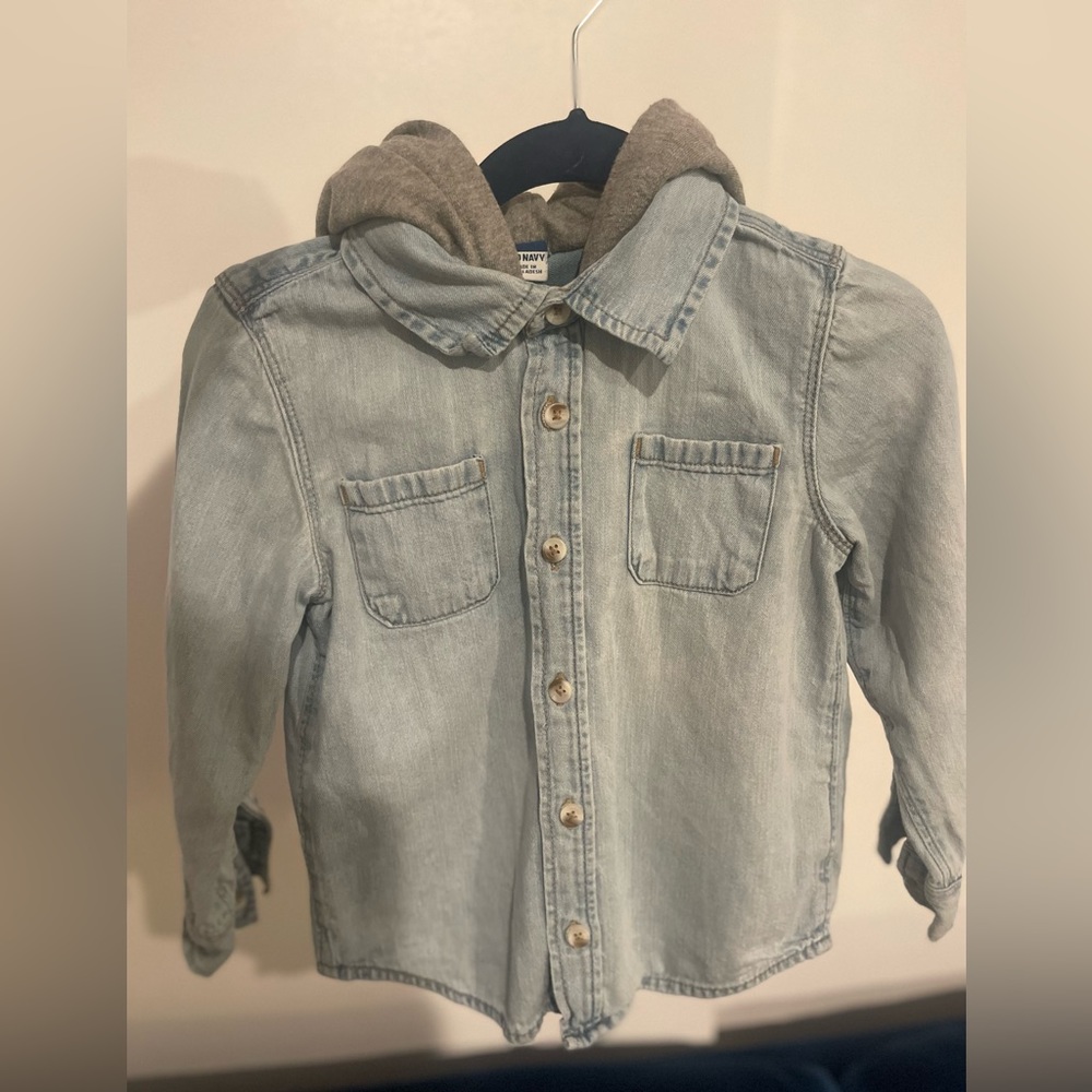 Old Navy Denim shirt with hoody attached